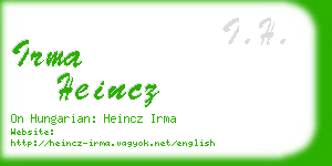 irma heincz business card